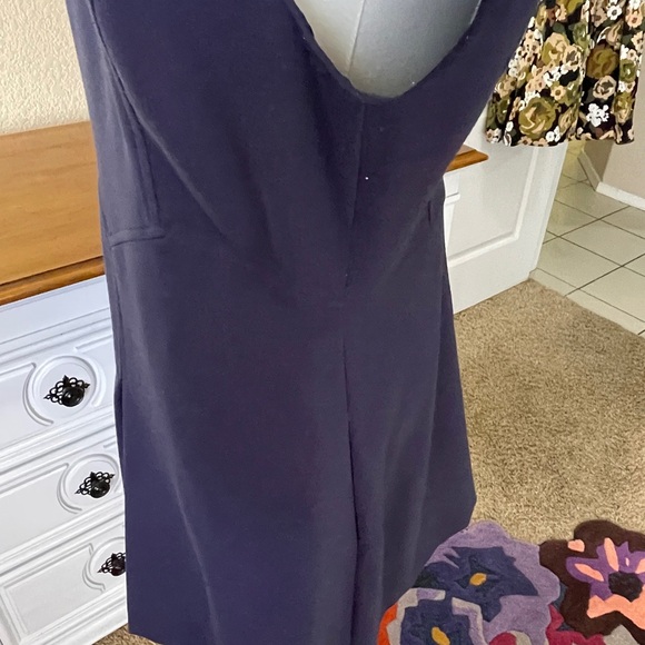 Eliza J Blue Mini Sheath Dress with Sleeveless Halter Neckline and Slit - Picture 7 of 12